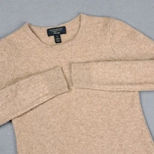 Charter Club Cashmere Sweater Womens Fits XS Mocha Rib Cuffs Lightweight Luxury