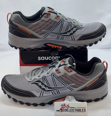Saucony Excursion TR14 Men s 12 Black Gray Orange Trail Running Shoes NIB