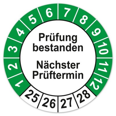 Prüfplaketten Prüfung bestanden Nächster Prüftermin 2025-2028 Aufkleber LTB009