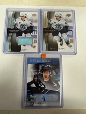 Tye Kartye 3 Card Rookie Lot Auto Patch Numbered Seattle Kraken New York Rangers