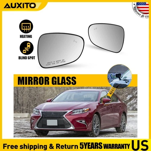 Driver Passenger Mirror Glass W/ Heated Blind Spot fit Lexus ES300h ES350 13-18