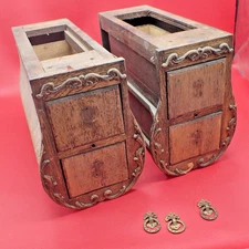 Antique VERY ORNATE Treadle Sewing Machine Wooden Drawers For Restoration