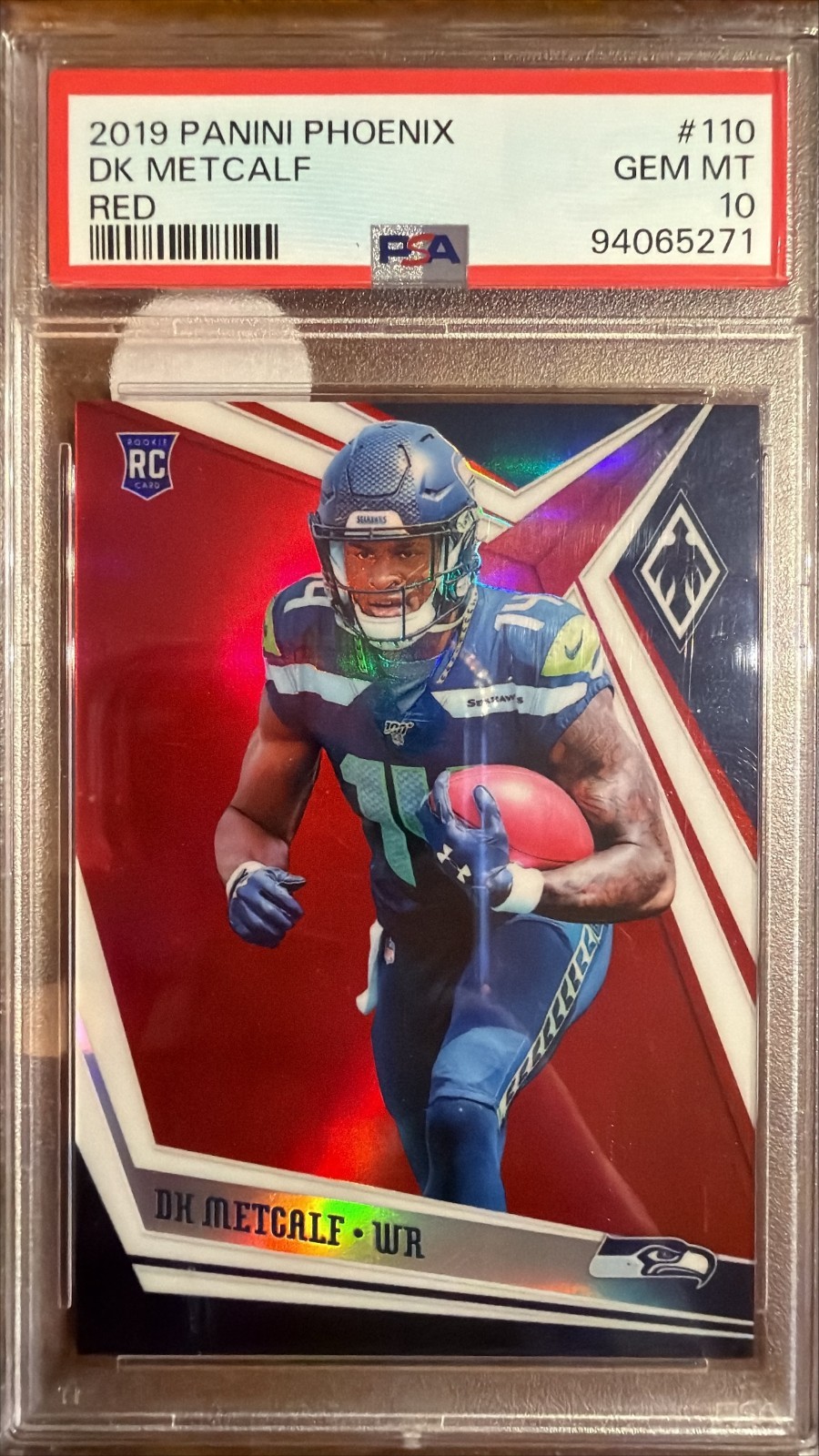 POP 5!!! 2019 Panini Phoenix - Rookies DK Metcalf #110 Red 1/299 (RC)
