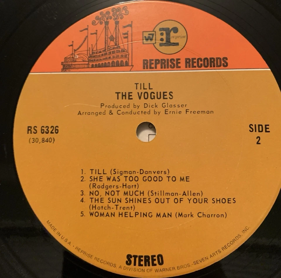 The Vogues Till Vinyl Record RS 6326 LP 1969 Pop Rock Shrink Wrap READ VG TESTED - Image 4 of 4