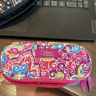 Sisters by Longaberger Multicolor Zipper Eyeglass Bag Pouch Zip Closure
