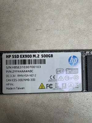 HP EX900 M.2 500GB PCIe 3.0 X4 Nvme 3D TLC NAND internal SSD