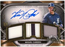 Miguel Cabrera 2021 Topps Museum Triple Patch Autograph Card #SPTRA-MC 4/5