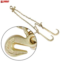 High-end 5/16" G70 V-Chain Bridle w/ 15" Large J Hooks, T- Hook w/ Grab Hooks 3