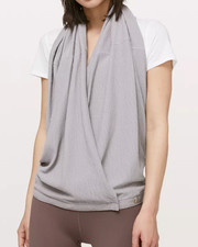 Lululemon Vinyasa Scarf Silverscreen Lavender Gray Crinkle Infinity W9BTZS