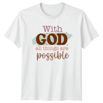Mit Gott sind alle Dinge T-Shirt Christlicher Glaube Weihnachtsgeschenk für Sie und Ihn