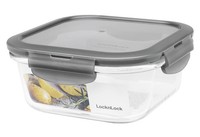 Lock & Lock Glas Frischhaltedose 750Ml Quadratisch Ofenfest Grau