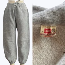 Vintage Hanes Windshield Sweatpants 50s Cotton Pants Sweats Gusset Crotch SIZE L