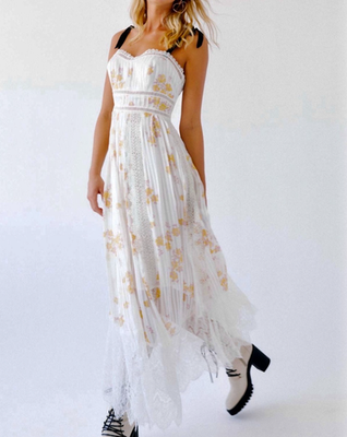Free People NWT Size 4 GORGEOUS Seven Wonders Maxi Dress Ivory NEW Small |  eBay