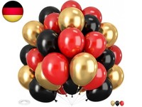 60 StüCk Helium Ballons, 12 Zoll Rot Und Goldene Luftballons Geburtstag,Schwarz
