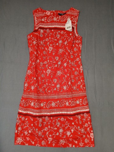 Hillard And Hanson Dress Womens 10 Red Mini Stretch Casual Lightweight Sleeveles - Afbeelding 1 van 13