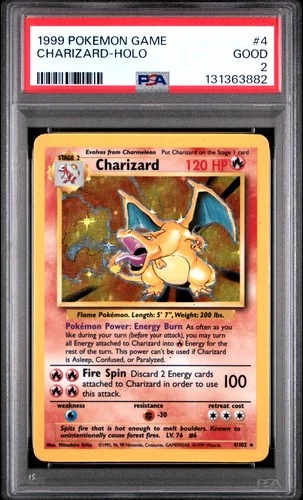 1999 POKEMON GAME #4 CHARIZARD-HOLO PSA 2