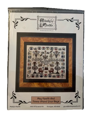Milady's Needle May Health and Peace Attend Your Days Cross Stitch Pattern