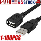 High-Speed USB-USB Extension Cable USB 2.0 Adapter Extender Cord Male/Female LOT
