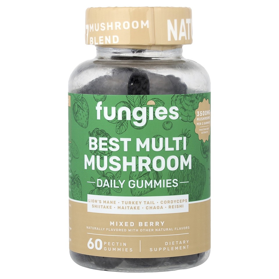 Best Multi Mushroom Daily Gummies, Mixed Berry, 60 Pectin Gummies