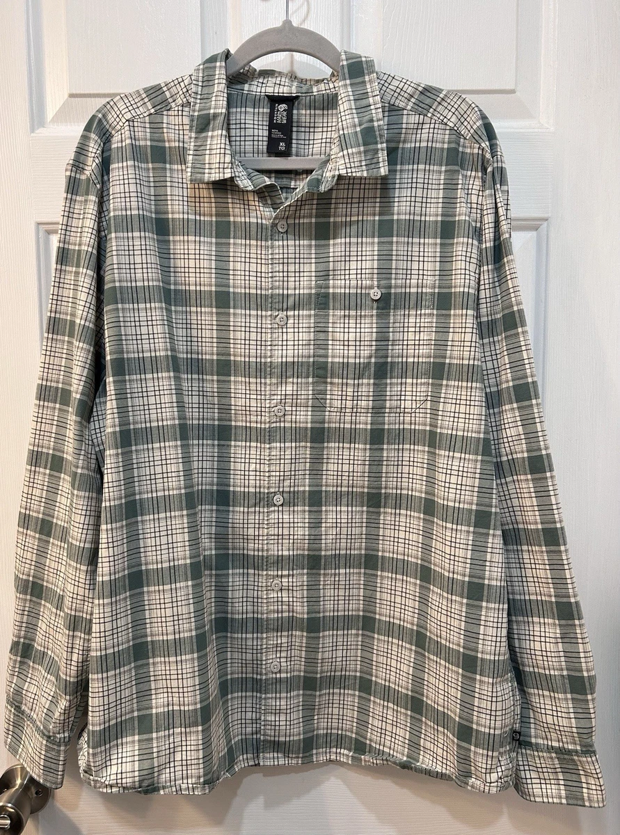 Chemise Mountain Hardwear Homme XL - Vert Plaid - Microfibre Ventilée - Légère Pour Randonnée