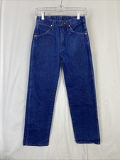 Vintage Wranglers Youth Size 27x30 Jeans Cotton Blue Denim Boot Cut Western