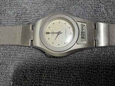 Vintage Sheen CASIO Watch SHN-100 Women Silver Analog Digital Chrono New Battery