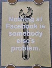 ORIGINAL FACEBOOK "Problem" Poster - Vintage Office Meta Memorabilia 18x24in