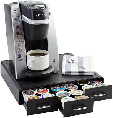 Kaffeepad Aufbewahrungsschublade für K-Cup Pods - 36 Pod Kapazität, schwarz
