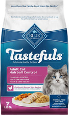 Tastefuls Natural Dry Food for Adult Cats, Hairball Control, Chicken & Brown Ric