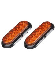 2x 6 Inch Oval LED Trailer Tail Lights 10 LED Trailer Truck Brake RED 6" Oval