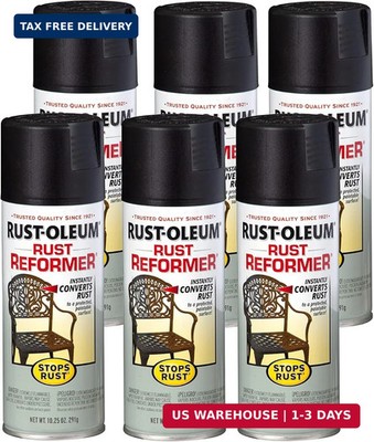 Rust-Oleum 215215-6PK Stops Rust Rust Reformer Spray, 10.25 oz, Black, 6 Pack