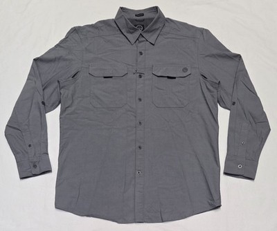 WRANGLER ATG Button Up Utility Shirt Mens Sz L Gray Regular Fit All Terrain Gear