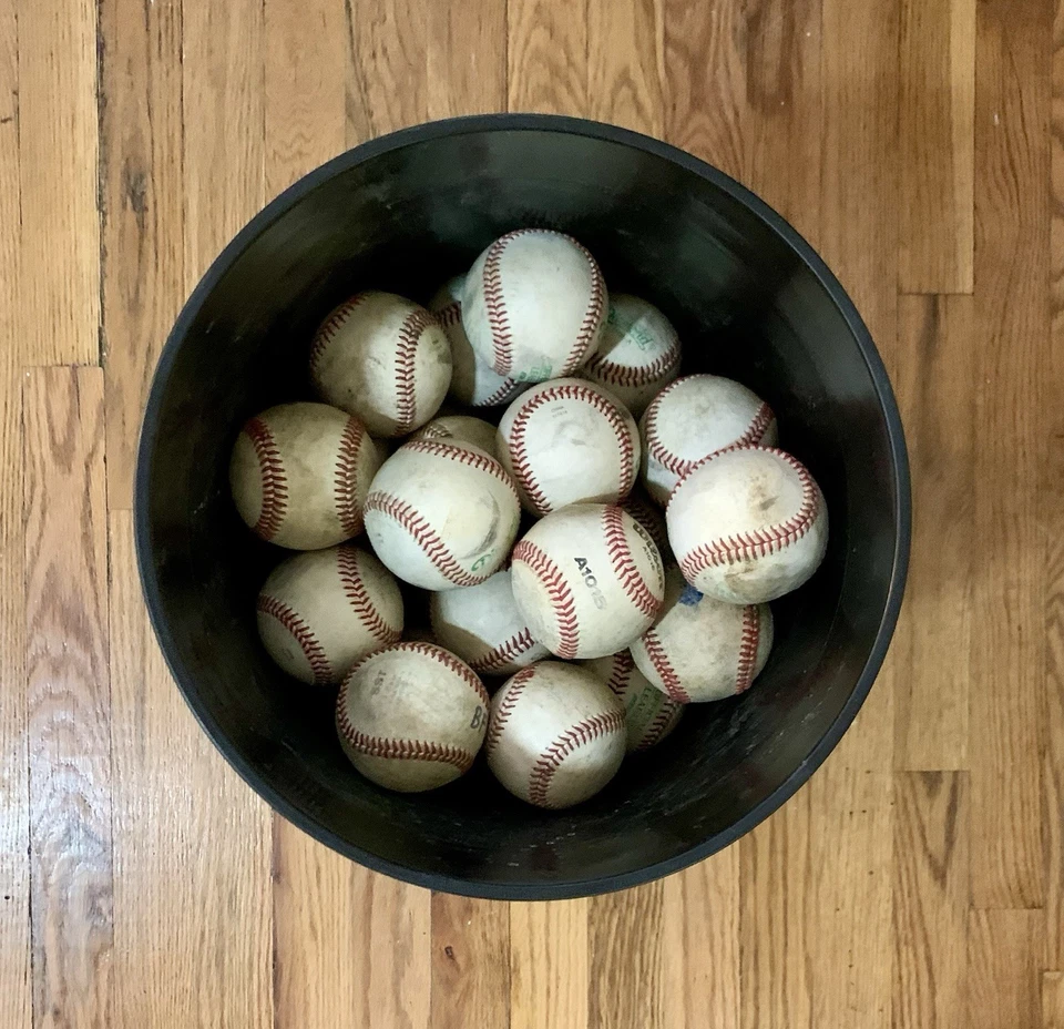 Diamond Bucket And 52 Random Practice Baseballs In Mixed Condition - Image 3 of 4