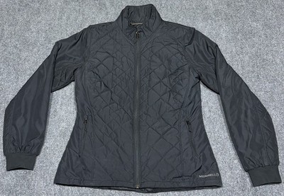 Merrell Opti-Warm Black Quilted Jacket Womens Size Medium Full Zip