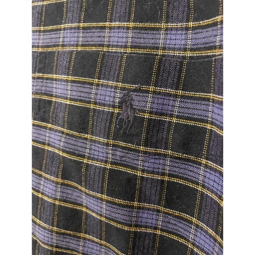 Camicia vintage Ralph Lauren uomo L grande blu verde manica lunga abbottonata a quadri - Foto 3 di 6