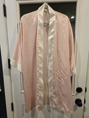 Vintage Gold Label Victoria's Secret 90s floral satin silky robe coquette OS 