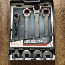 jobsmart jumbo ratcheting combination wrench set sae 4 piece