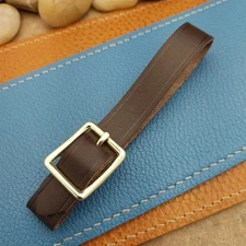 English Bridle Leather Vintage Pocket Watch Fob Strap & Brass Finish Cast Buckle