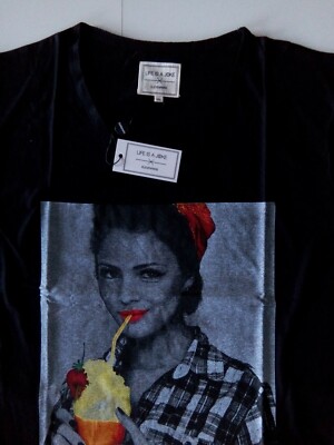 T-shirt ELEVEN PARIS Homme Noir Col V Vintage - Taille 2XL - Neuf Avec étiquettes