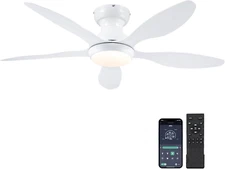 Ceiling Fans with Lights, 46 Inch Modern Low Profile Ceiling Fan with Light and