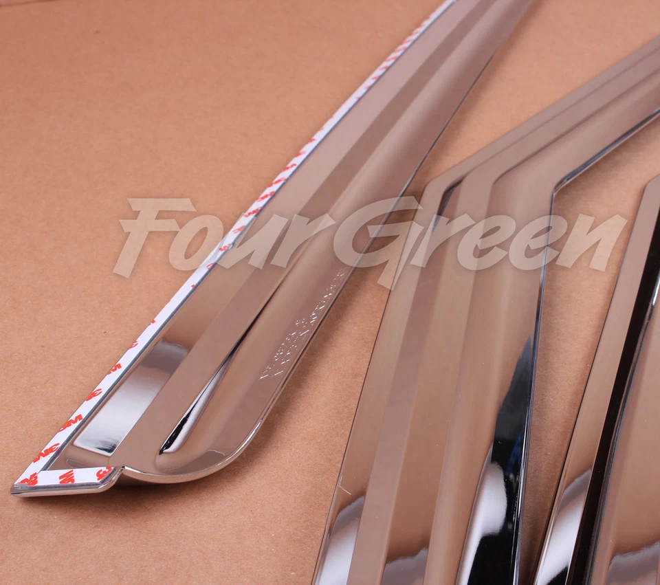 Protector deflector de lluvia para visera de ventilación de ventana cromada para Hyundai 2011-2017 Veloster Foto 4 de 4