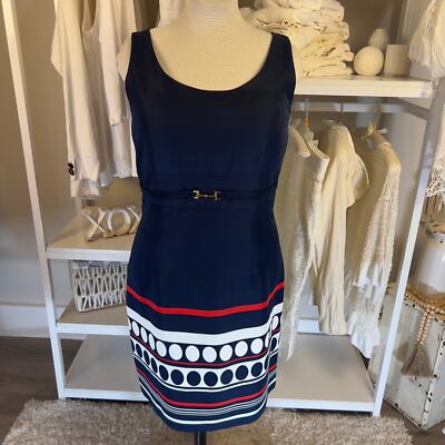 Dressbarn navy white red size 14 sleeveless dress BUNDLE4LESS!!! 2702