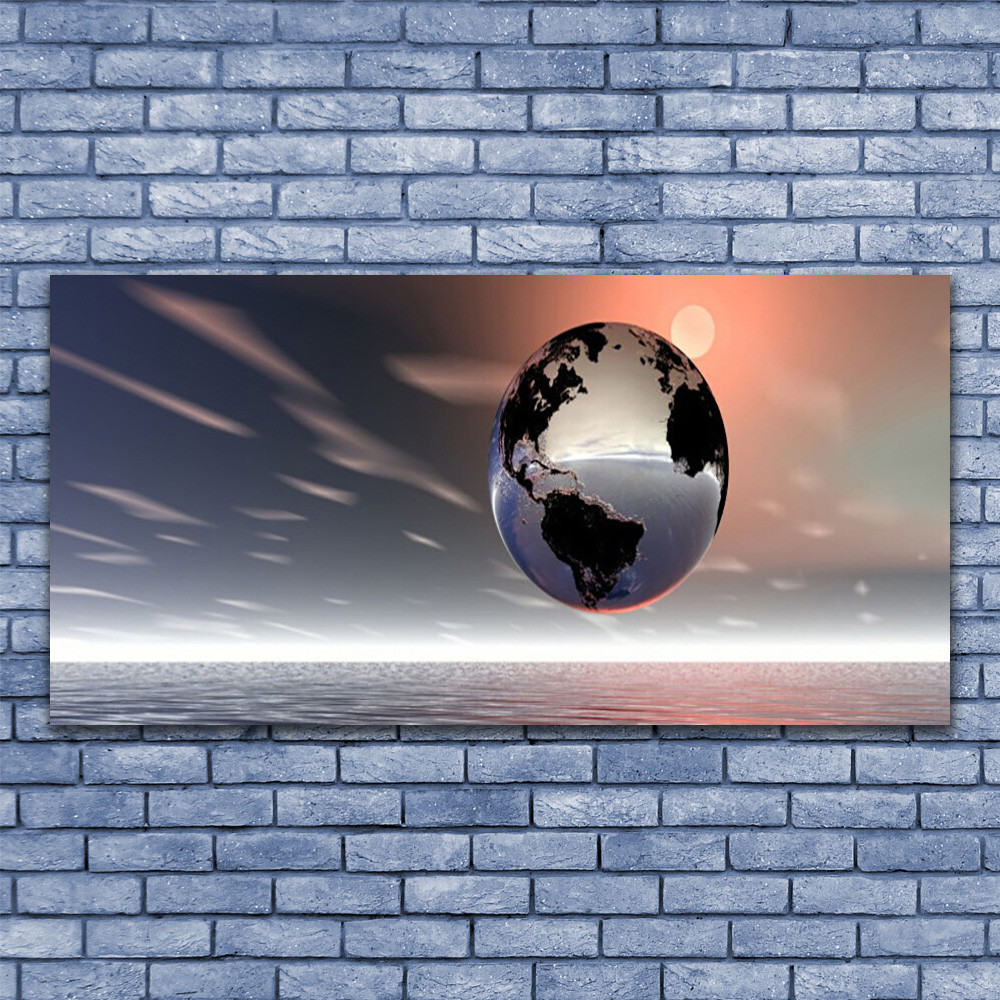 Décoration murale design Art Terre en verre acrylique 140x70 cm panoramique