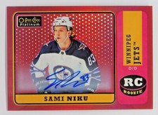 2018-19 O-Pee-Chee Platinum Sami Niku Retro Rainbow Red #R94 AUTOGRAPH Jets