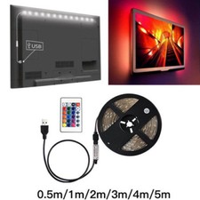 5V 5050 RGB LED Strip Light Bar TV Back Lighting Kit USB Remote Control 60SMD/M