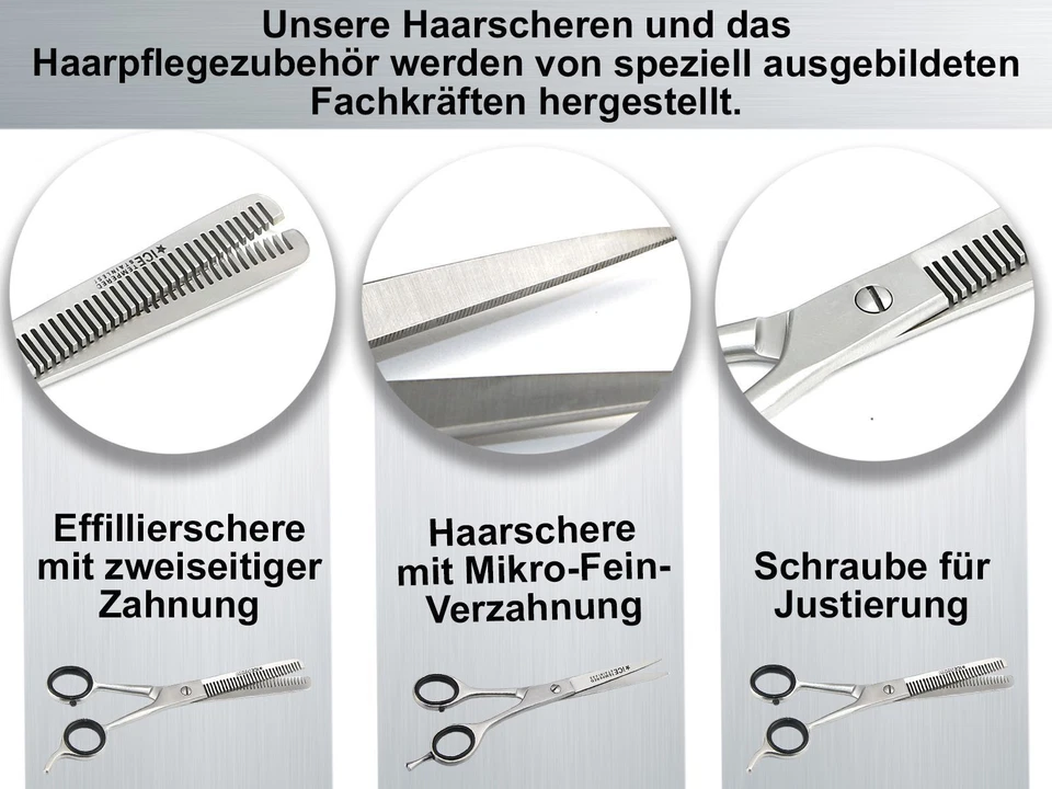 Friseurscheren Set im Etui Solingen Kamm 6 Zoll Haarschere Effilierschere 15cm - Bild 3 von 4