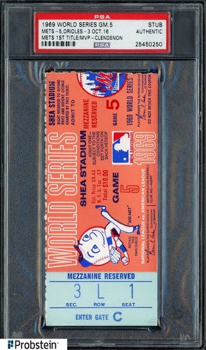 Program 5 Unused 1969 World Series Ticket Reprints - New York