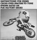 <!--F#f_0-->Moto X Fox Factory Shox Rear Shock Cross Over Spacers Manual Copy VMX Vintage<!--F/-->
