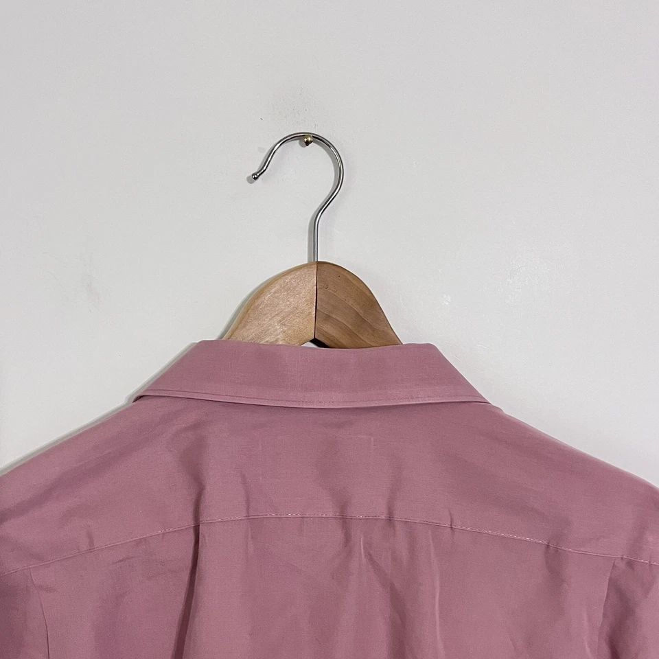 Camisa David Taylor Para Hombre Talla 18.5 Rosa Manga Corta Aguja Única Sastrería Foto 4 de 4