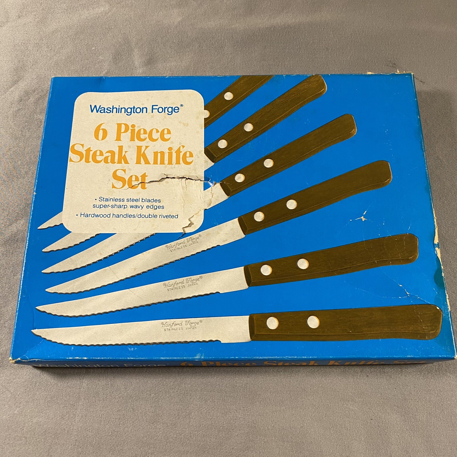Vintage Washington Yorktowne Steak Knife Set Of 6 Steel 8 “ Made
